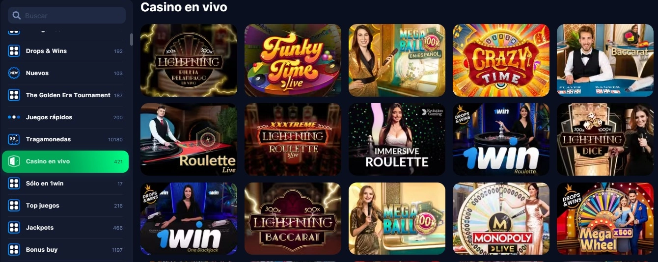 1win casino en vivo